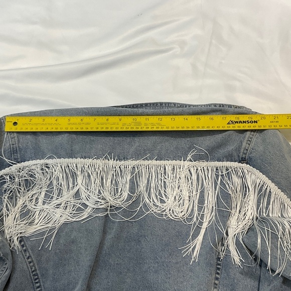 Denim Jacket with Fringe O/S Boho - Picture 10 of 13